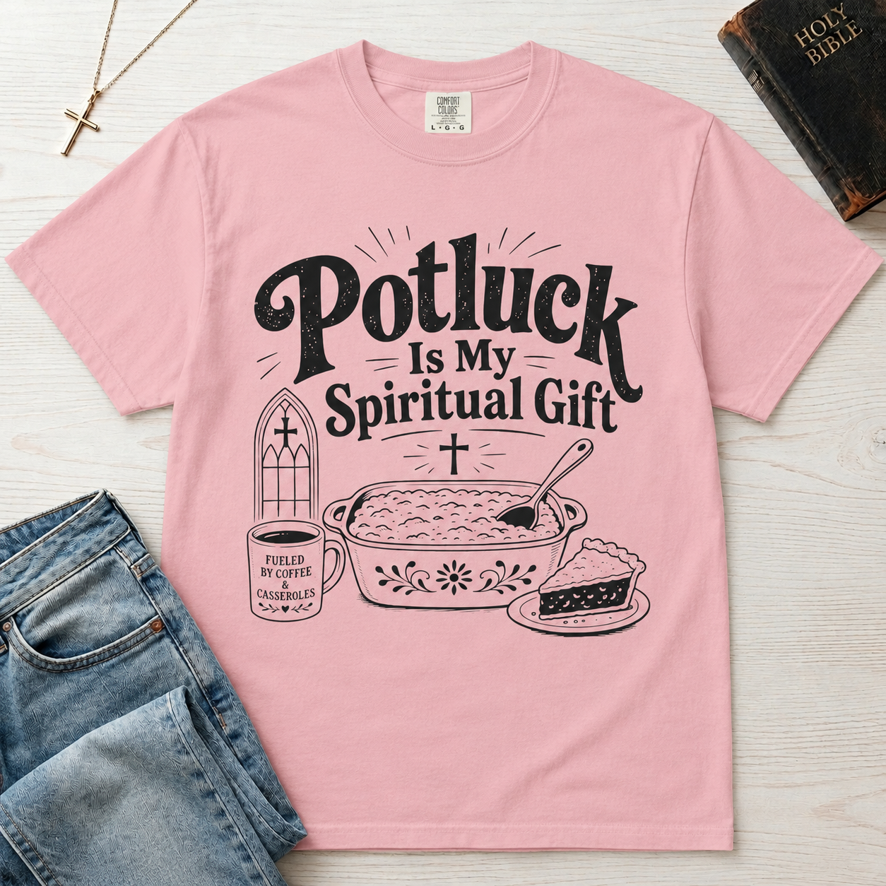 Potluck Is My Spiritual Gift T-Shirt — Funny Church Potluck Tee
