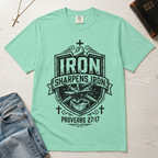 T-Shirt — "Iron Sharpens Iron" Proverbs 27:17 Christian Faith Graphic Tee
